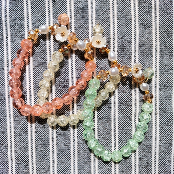 Bijoux Brigitte Jewelry - Set of 3 Floral Boho Bracelets